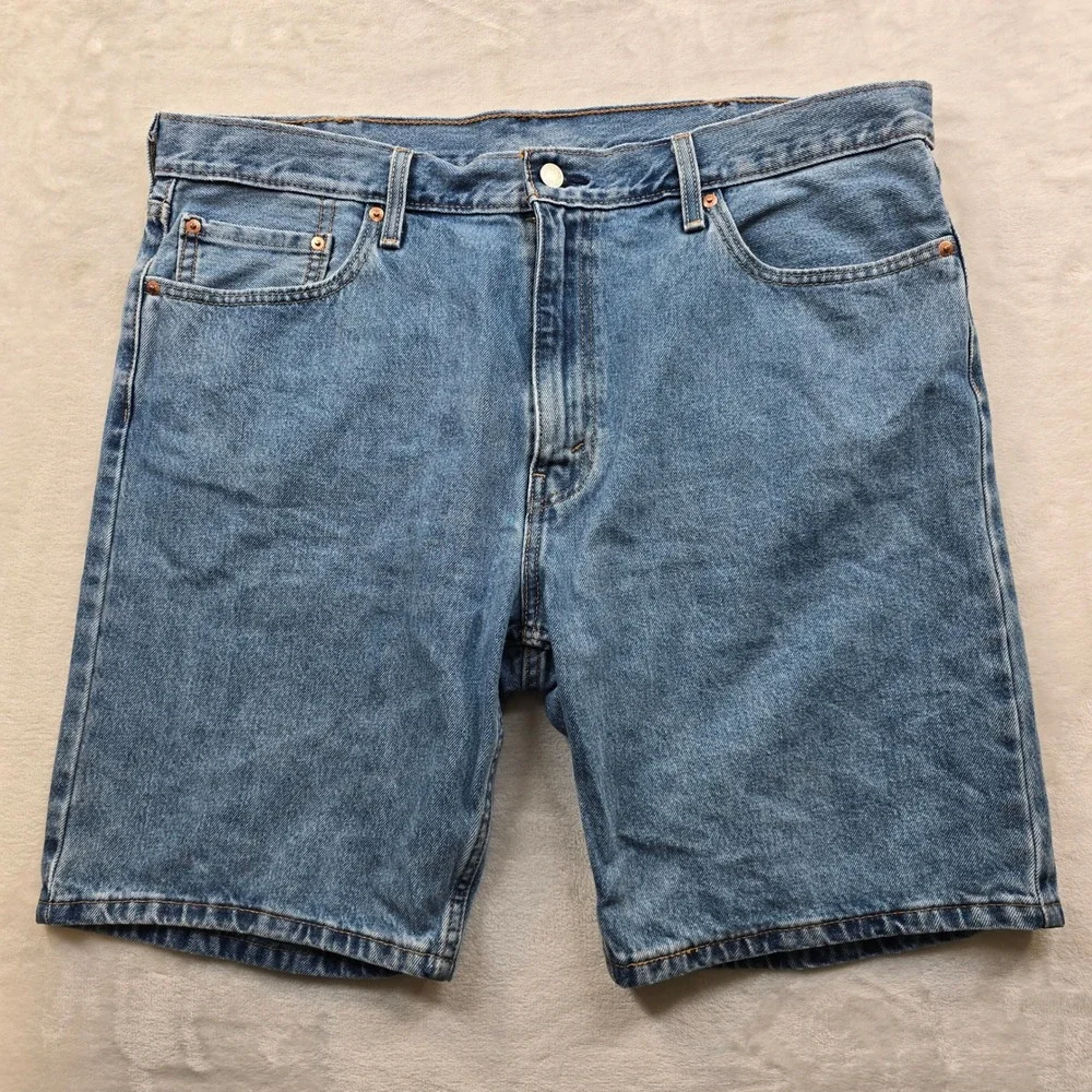 Levi's Denim Shorts Mens 40 Blue‎ 100% Cotton Casual 405 Standard Fit Jean 9